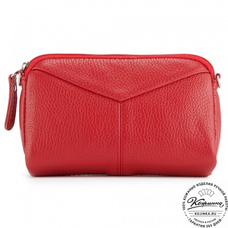 Кожаный клатч "Марта" (красный)